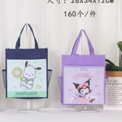 Kawaii Cartoon Printed Canvas Shopping Bag Grocery Bag for Women | Waterproof | 28×34 CM | assorted Colors & Prints | OPP Packing