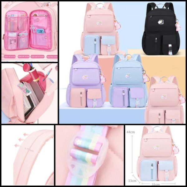 Collage of kids backpack