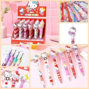 Collage of kitty press pen on decorative background