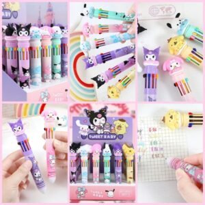 Collage of kawaii head pen