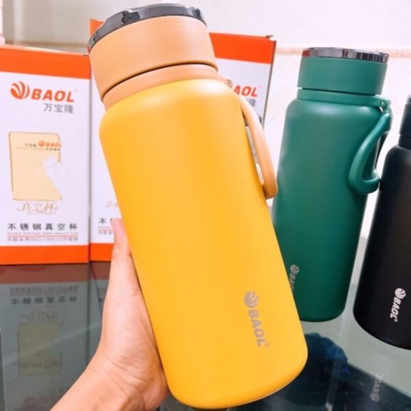 Insulated Vacuum Flask Bottle in decorative background