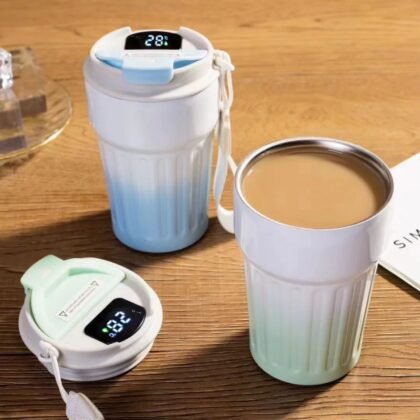 Coffee Cup with LED Temperature Display Intelligent Stainless Steel Mug Lid