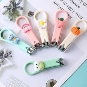 Folding Nail Clippers Different Color On Decorative Background