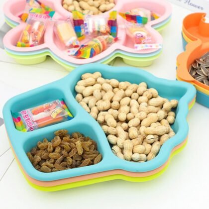 Plastic Ice-Cream Shape Plate for Kids | Dinner & Snacks Plate | 22x26cm | Assorted Colors | OPP Packing