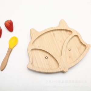 Cute Wooden Dinner Plate on white background