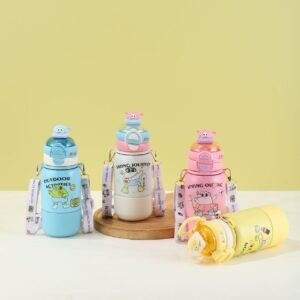 Insulated Thermos Sipper different colors with yellow background and white base