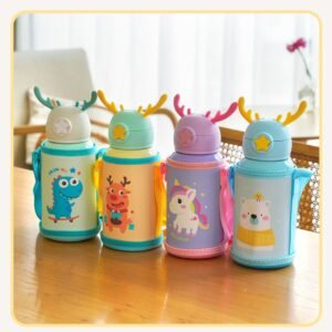 Kids horn Sipper different colors on decorative background
