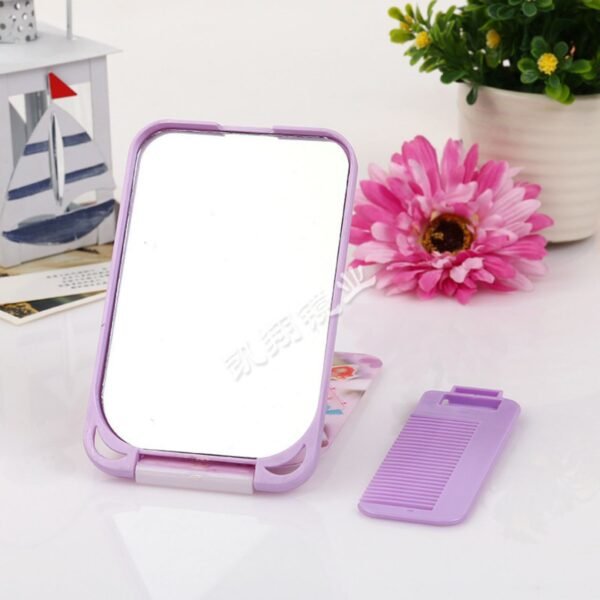 Foldable Mirror with Comb with decorative background