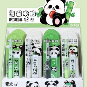 Kawaii Printed Click Pencil different colors on green background