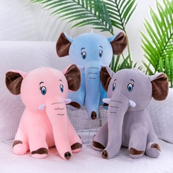 Elephant Shape Plush Toy different colors on decorative background