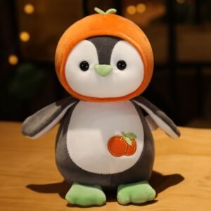 Penguin Shape Plush Toy mix colors on decorative background