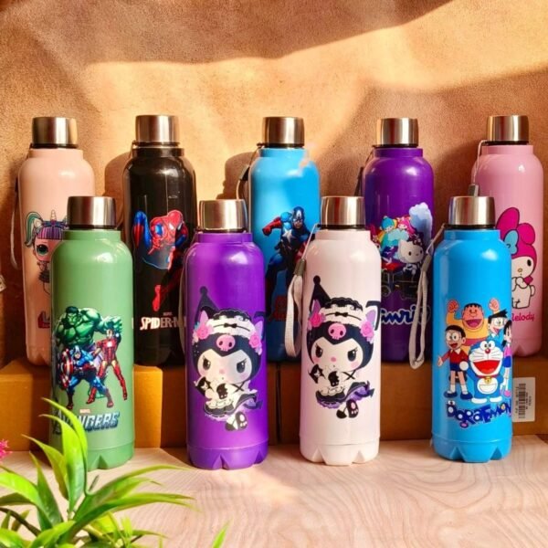 Printed Puff Insulted Bottle different prints on decorative background
