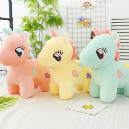 Cute Unicorn Plush Toy for Kids | Imported Skin | Soft Toys | 35 Cm | Assorted Colors | OPP Packing