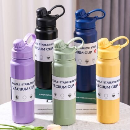 Stainless Steel Sport Insulated Bottle | 800 Ml with Carry Band | Leak-Proof | Assorted Colors | Box Packing