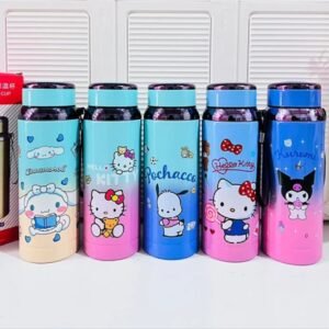 Cartoon Printed Insulated Bottle Different colors on decorative background