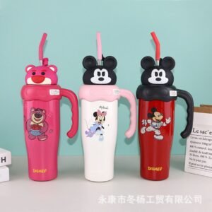 Cartoon Printed Tumbler Different Colors on decorative background