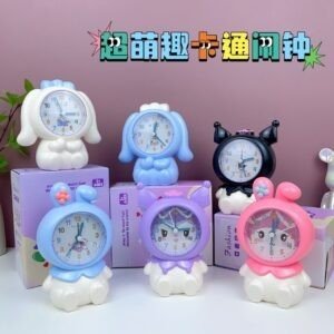 Alarm Clocks Different colors on decorative background