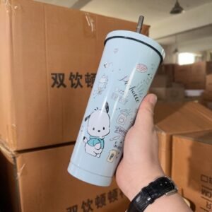 Printed Design Tumbler Blue colors on hold on hand