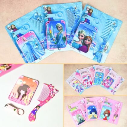 Kids Gift Accessory Combo Set | Nail Clipper, Comb and Mirror | Gift Set | Assorted Prints | Card Blister Packing