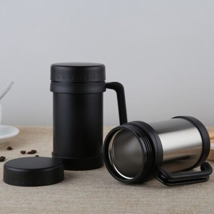 Travel Coffee Cup with Handle Double wall Insulated | Wide Mouth | 600 ML | Leak-Proof | Assorted Colors | Box Packing