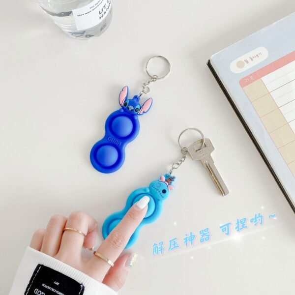 Silicone Pop it Key Chain | Anti Stress Toy | 9 Cm | Assorted Colors & Design | OPP Packing - Image 5