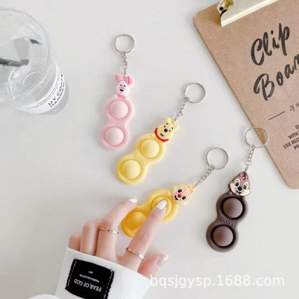 Silicone Pop it Key Chain | Anti Stress Toy | 9 Cm | Assorted Colors & Design | OPP Packing - Image 4