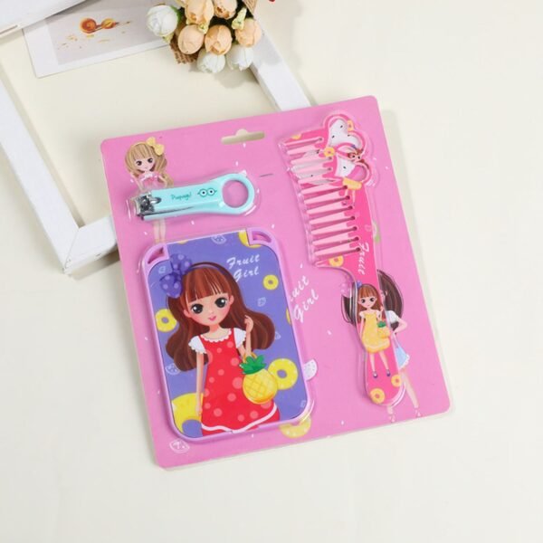 Kids Gift Accessory Combo Set | Nail Clipper, Comb and Mirror | Gift Set | Assorted Prints | Card Blister Packing - Image 2