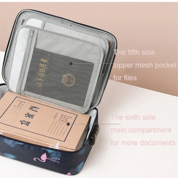 Travel Documents Organizer Bag with Handle | A4  | 38*27*10CM |3 Layer Design & Zip Closure | Assorted Colors | OPP Packing - Image 4