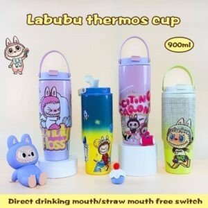 Insulated Cartoon Printed Tumbler mix colors on decorative background