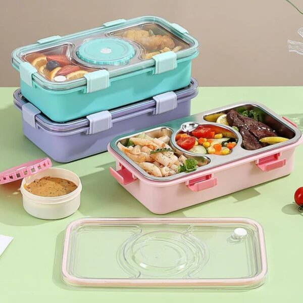 Bento Leakproof Lunch Box mix colors on decorative background