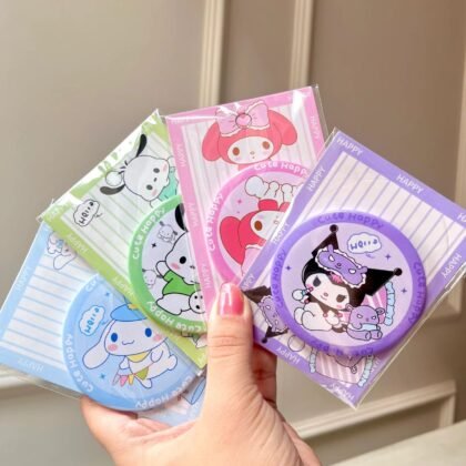 Kawaii Mini Pocket Mirror | Round Shape | Tinplate Mirror | Diameter 7cm | Assorted Prints | Display Box Packing