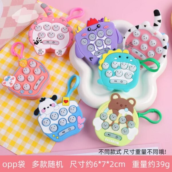 Kawaii Kids Popit Keychain | Stress Relief & Focus Speed Toys | Light & Music | Assorted Colors & Shapes | OPP Packing - Image 6