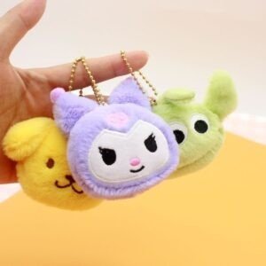 Plush Toy Keychain Mix Colors on decorative background