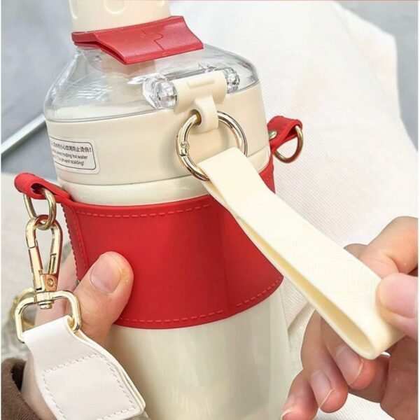 Stainless Steel Thermos Flask Sipper with Strap | 500 ML | Double Sipper | Insulated | Leakproof Design | Assorted Colors | Box Packing - Image 2