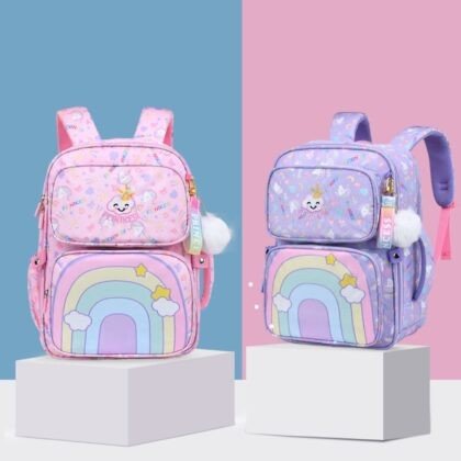 Cartoon Printed Kids School Backpack | 4 Compartment & Zip Closure | 37*28*15 CM | Unisex | Assorted Colors | OPP Packing