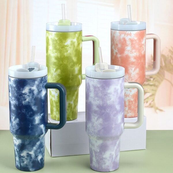 Insulated 1200 ML Tumbler printed mix colors on decorative background