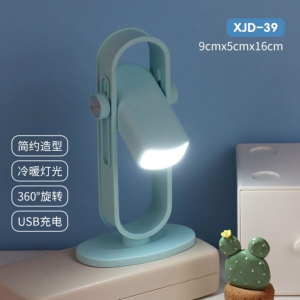 360° Rotation Table Lamp with Stand & USB Charging Cable | Rechargeable | 16*15*9 CM | Assorted Colors | Box Packing - Image 3