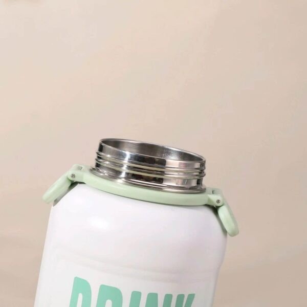 Stainless Steel Belly Cup water bottle for Kids | with straw & Adjustable Strap | Double wall Insulation | Push Lock Button & Leak-Proof | 500 Ml | Assorted Colors | Box Packing - Image 4