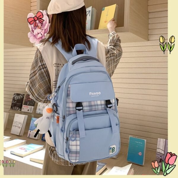 Korean Style School Backpack | Waterproof Polyester Material | 31*23*45 CM | Unisex Design | School & Traveling | Assorted Colors | OPP Packing - Image 3