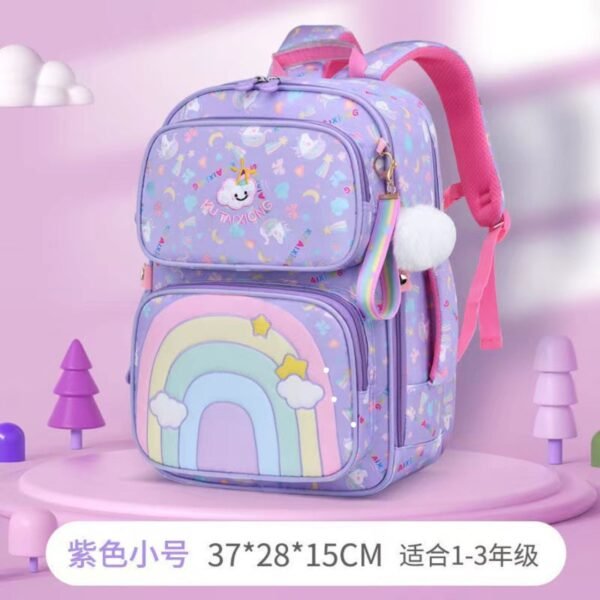 Cartoon Printed Kids School Backpack | 4 Compartment & Zip Closure | 37*28*15 CM | Unisex | Assorted Colors | OPP Packing - Image 4