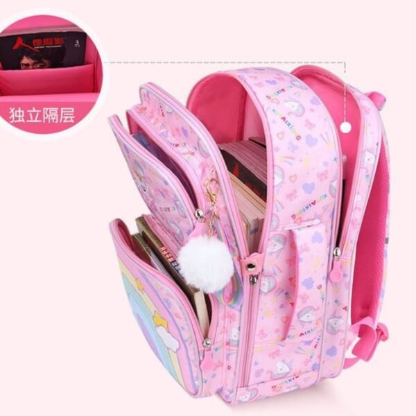 Cartoon Printed Kids School Backpack | 4 Compartment & Zip Closure | 37*28*15 CM | Unisex | Assorted Colors | OPP Packing - Image 7