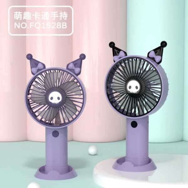 Portable purple Kuromi handheld fan, perfect for summer travel and outdoor activities.