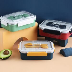 Steel Bento Lunch Box Different colors with decorative background