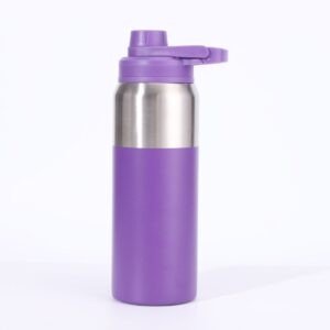 Sport Bottle with Handle Purple color with white background