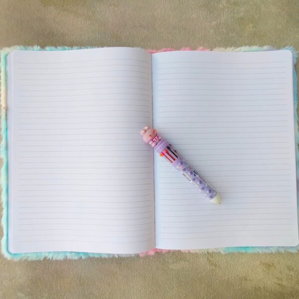 Kawaii Fur Sequins Notebook for Kids | A4 Paper Size | 100 Pages | Assorted Colors | OPP Packing - Image 4