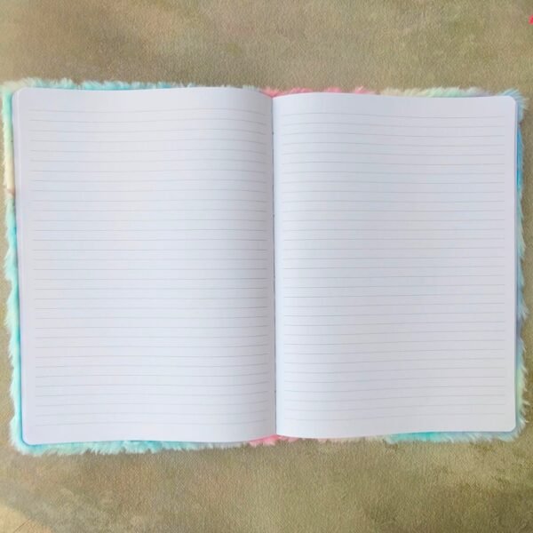 Kawaii Fur Sequins Notebook for Kids | A4 Paper Size | 100 Pages | Assorted Colors | OPP Packing - Image 3