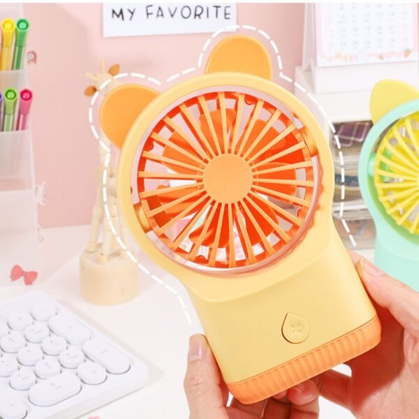 Cute Cartoon Shape USB Pocket Fan with USB Cable | 3 Wind Speed | Rechargeable | Portable & Compact |19.5*4.5*12 CM | Assorted Colors | Box Packing - Image 4