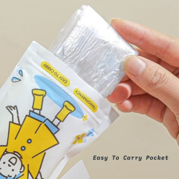 Hand Removing Disposable Raincoat from Pouch