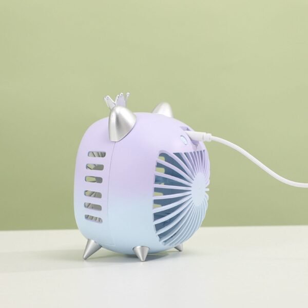 Cute Cartoon Shape Recharge USB Table Fan with USB Cable | Compact & Portable | Assorted Colors | Box Packing - Image 4