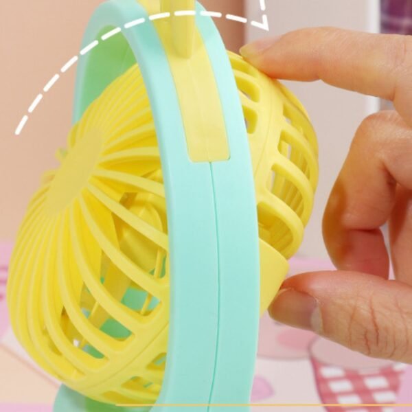 Cute Cartoon Shape USB Pocket Fan with USB Cable | 3 Wind Speed | Rechargeable | Portable & Compact |19.5*4.5*12 CM | Assorted Colors | Box Packing - Image 5